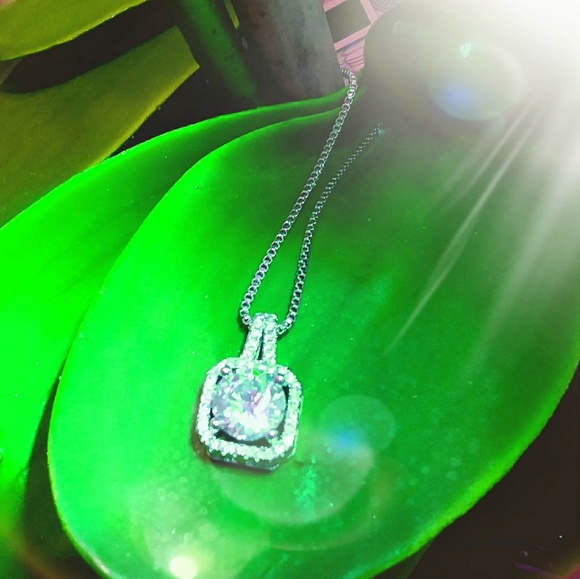 💚HP! 3.5CT BRILLIANT HALO DIAMOND NECK.💚16-18" - Picture 2 of 2